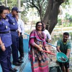 নারায়ণগঞ্জ পুলিশ লাইন্স পুকুরে পোনামাছ অবমুক্ত
